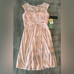 NWT Scarlett Light Blush Strapless Pleated Gown size 8
